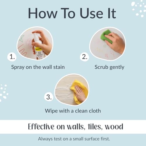 awenest Bye Bye Food Stain & Bye Bye Doodle Combo | Fabric Stain Remover + Wall Scribble Cleaner | Removes Food, Oil, Ink, Crayon, Pencil, Sketch & Acrylic Marks | Safe, Plant-Based Cleaning Sprays - Image 3