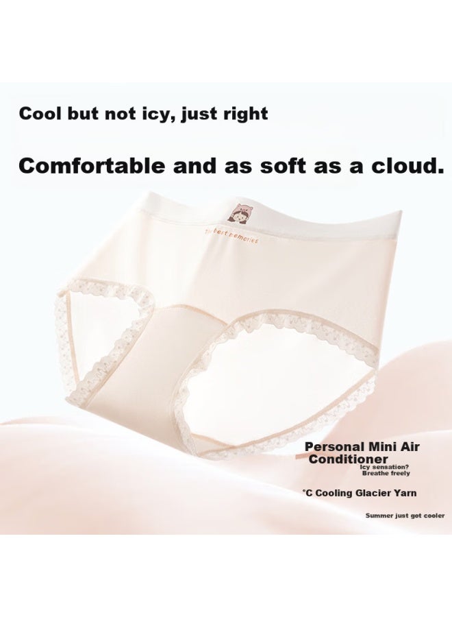 Red Bean Hodo Girls' Ice Silk Comfortable Breathable Developmental Period Triangle Underwear Summer Thin Antibacterial Seamless 4-pack - Image 2