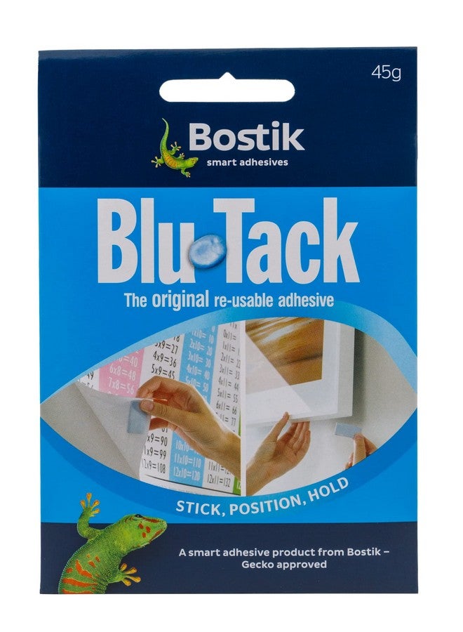 Bostik Blu Tack, Multipurpose Reusable Adhesive, Clean, Safe & Easy to Use, Non-Toxic, Handy (Size-45grams) - Image 1