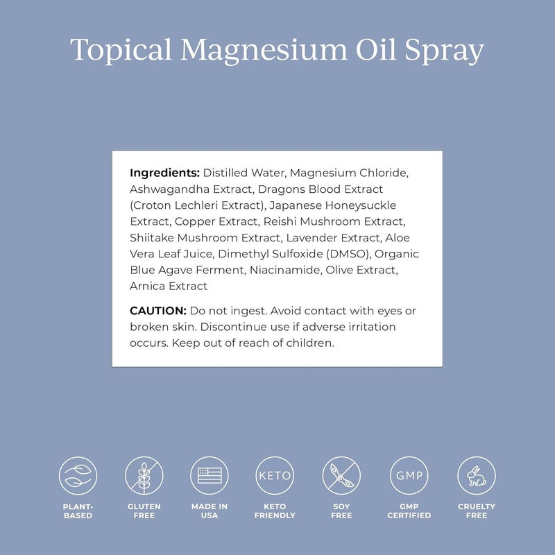 CYMBIOTIKA Topical Magnesium Oil Spray for Body USA Made Supplement for Leg Cramps Muscle Joint Health  Sleep Support Includes Magnesium Chloride Lavender Extract Aloe Vera  Skin Applicator - Image 4
