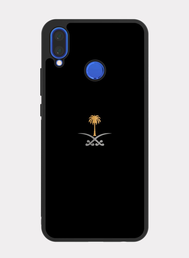 بكسلات كفر هواوي نوفا 3 شعار السعودية اسود ذهبي - Image 1