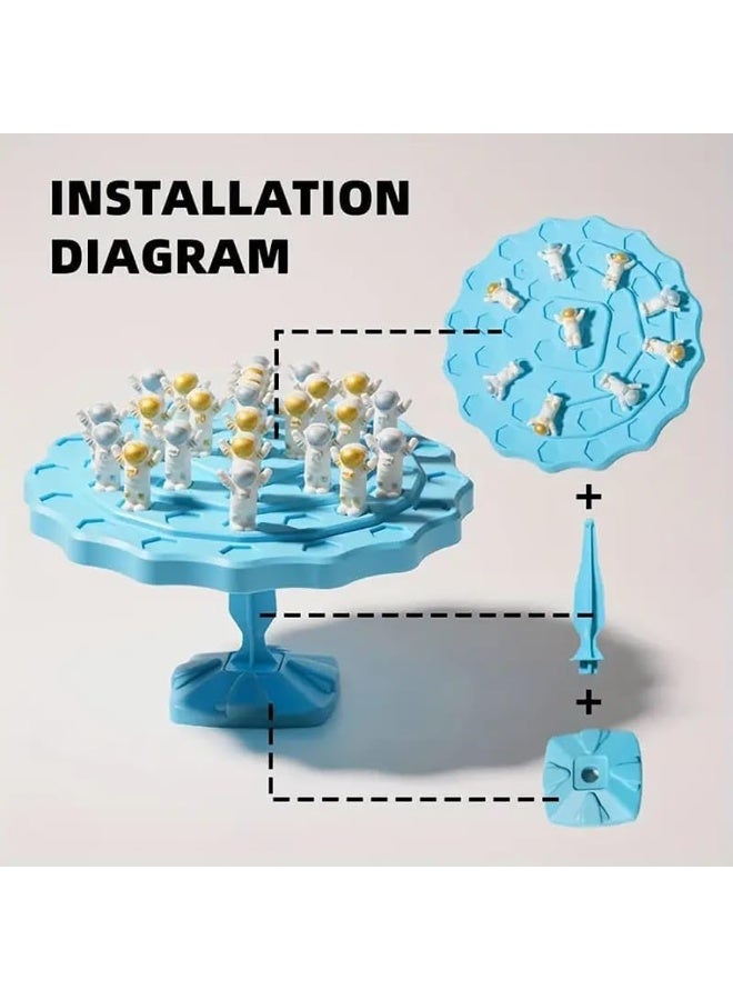 لعبة رواد الفضاء التعليمية للتوازن، 45 قطعة، مناسبة للأطفال من عمر 3 سنوات، لوحة زرقاء مع رواد الفضاء، ألعاب تنمية الذكاء والمهارات - Image 5