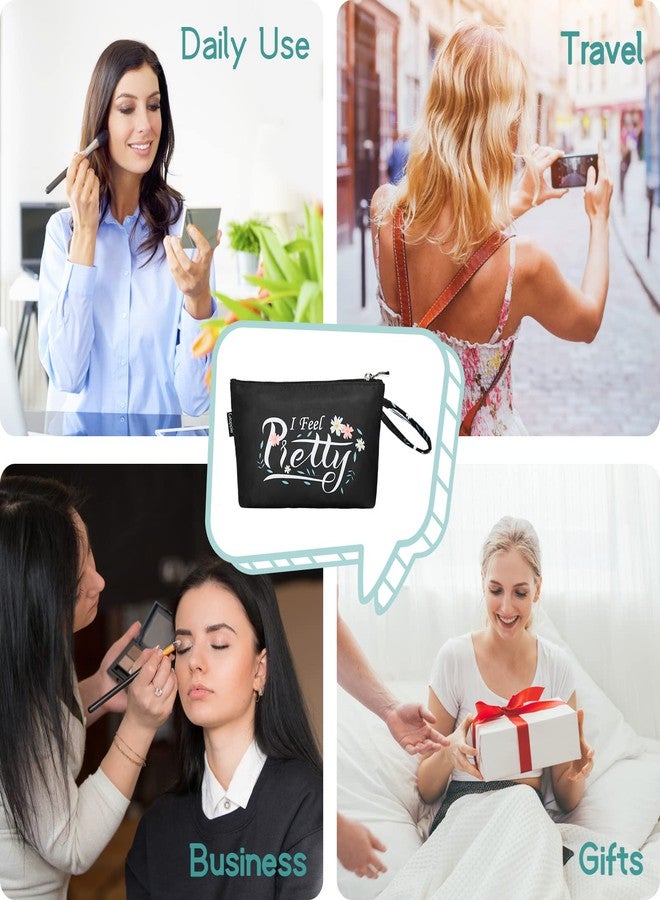 Gloppie Small Makeup Bag for Purse Cosmetic Bag for Women Little Beauty and Personal Bag Must Have Purse Essentials Black - Image 5