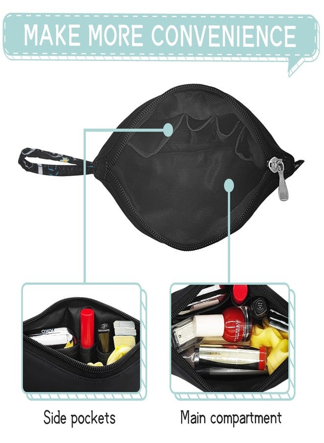 Gloppie Small Makeup Bag for Purse Cosmetic Bag for Women Little Beauty and Personal Bag Must Have Purse Essentials Black - Image 4