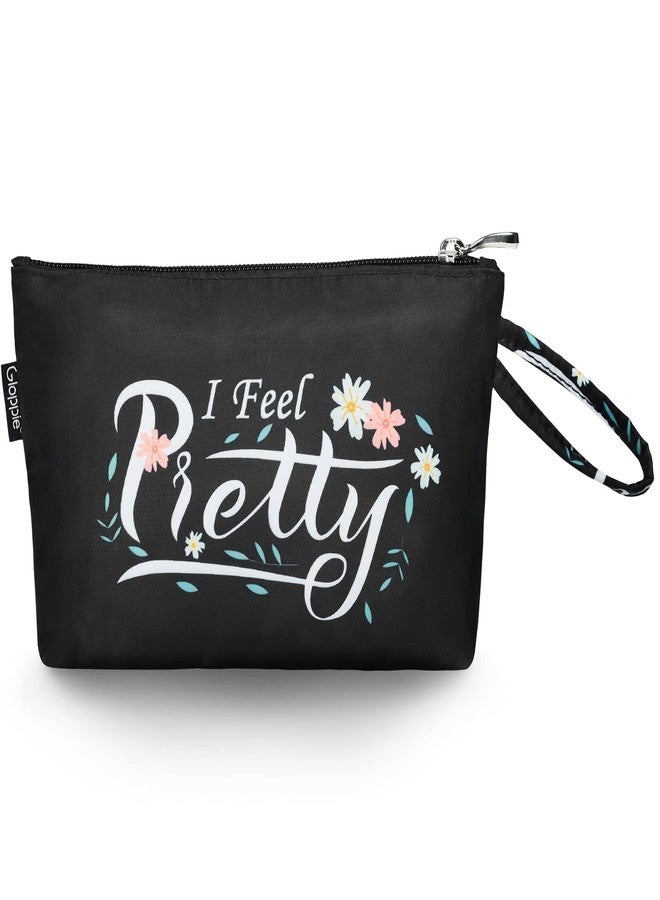 Gloppie Small Makeup Bag for Purse Cosmetic Bag for Women Little Beauty and Personal Bag Must Have Purse Essentials Black - Image 1