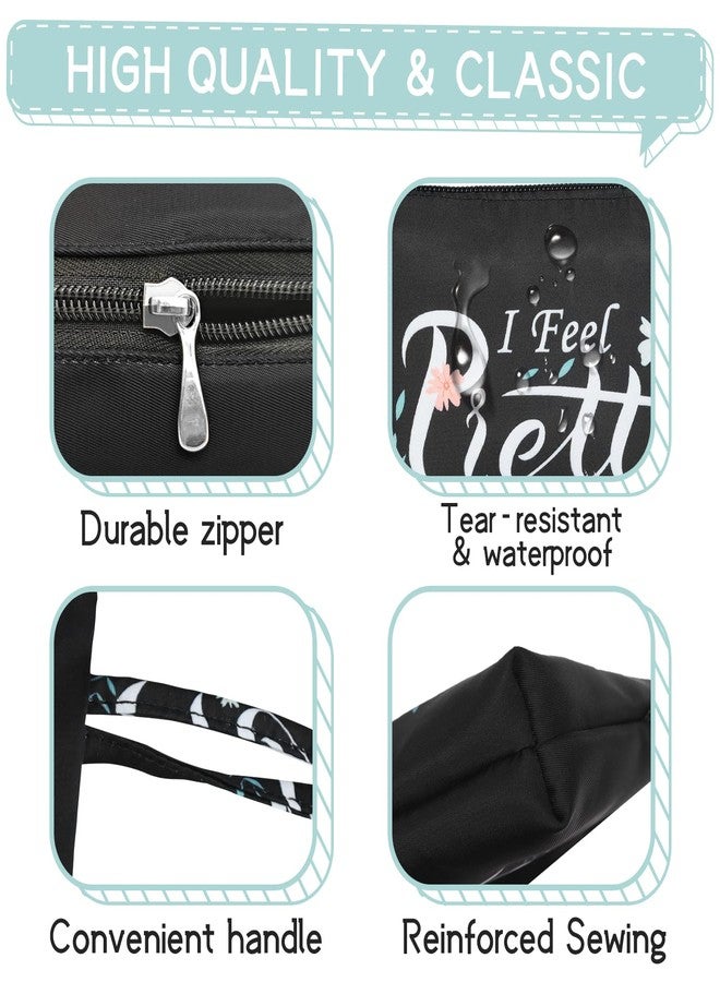 Gloppie Small Makeup Bag for Purse Cosmetic Bag for Women Little Beauty and Personal Bag Must Have Purse Essentials Black - Image 3