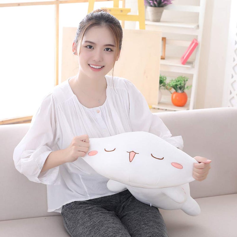 Jensquaify Cat Stuffed Animals  Soft Cat Plush Pillow Kawaii Kitten Stuffed Animal Toy Gifts for Kids (White Squint Eyes  19.6"") - Image 3