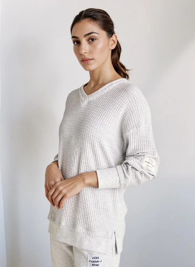 Splash FAV Pyjama Set Textured Sweatshirt & Pants