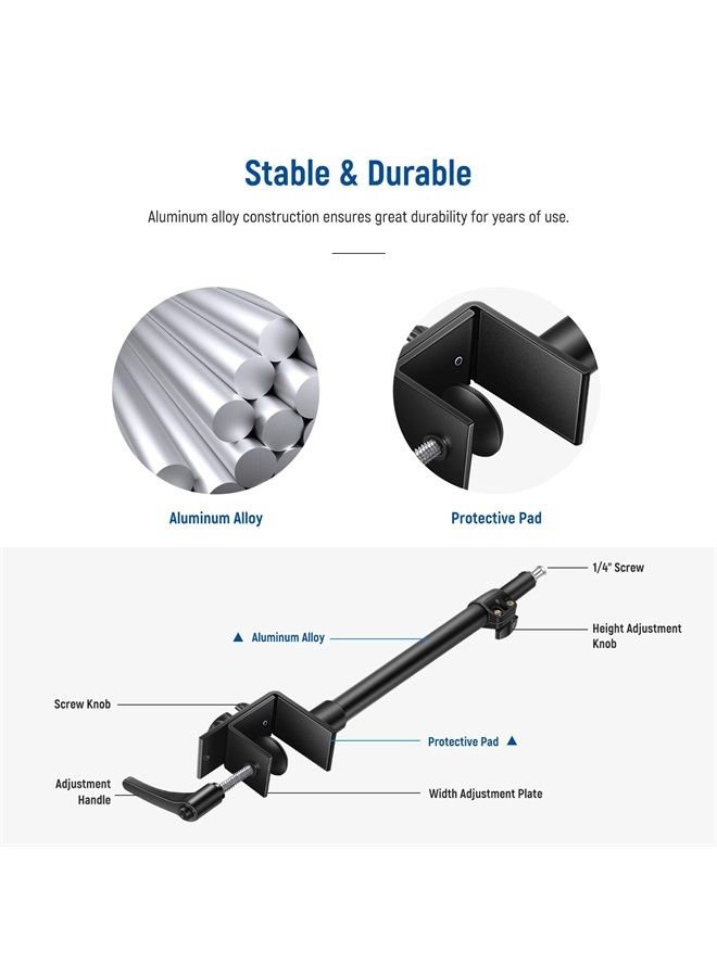 NEEWER Desk Mount C Clamp Stands, 2 Pack Desktop Clip Stand with 1/4" Ball Head Adapter, 13.8"-23.6" Adjustable Light Stand, Tabletop Stand for DSLR Camera, Light, Video Monitor, Mic, Max. Load 5kg