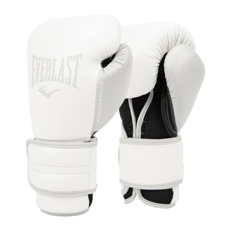Everlast Powerlock 2 Hook Loop Boxing Gloves Fight Training Gloves Hook and Loop with Durable Hand Wrist Support Heavy Bag Fitness Training White 12 oz - Image 2