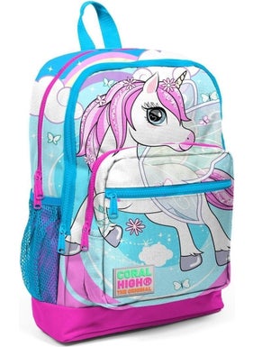 CORAL HIGH Unicorn Patterned Nutrition School Bag Pen Holder + Steel Thermos  - Image 2