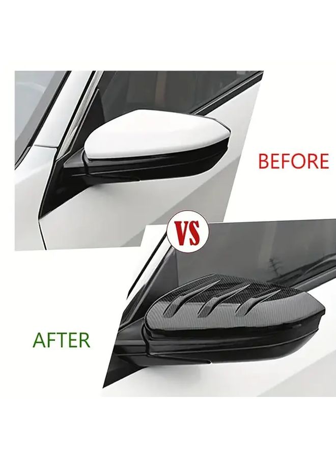Glossy Black Carbon Look Car Side Door Rear View Mirror Cover Cap For Civic 2016 2020 - Image 4