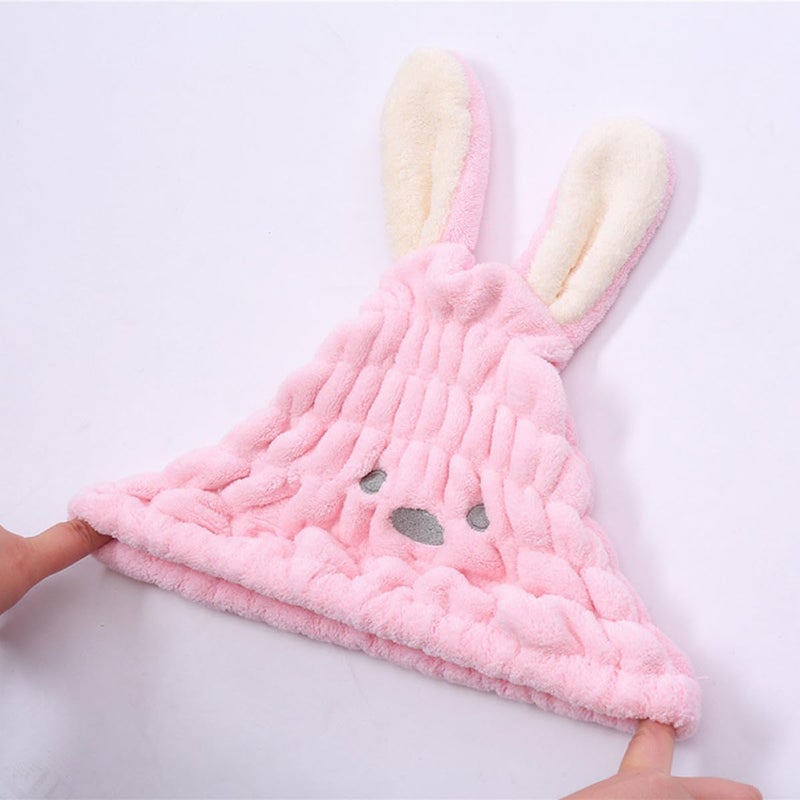 Cartoon Rabbit Hair Drying Cap Thickened Microfiber Towel For Quick Dry Absorbent Random Color - Image 4