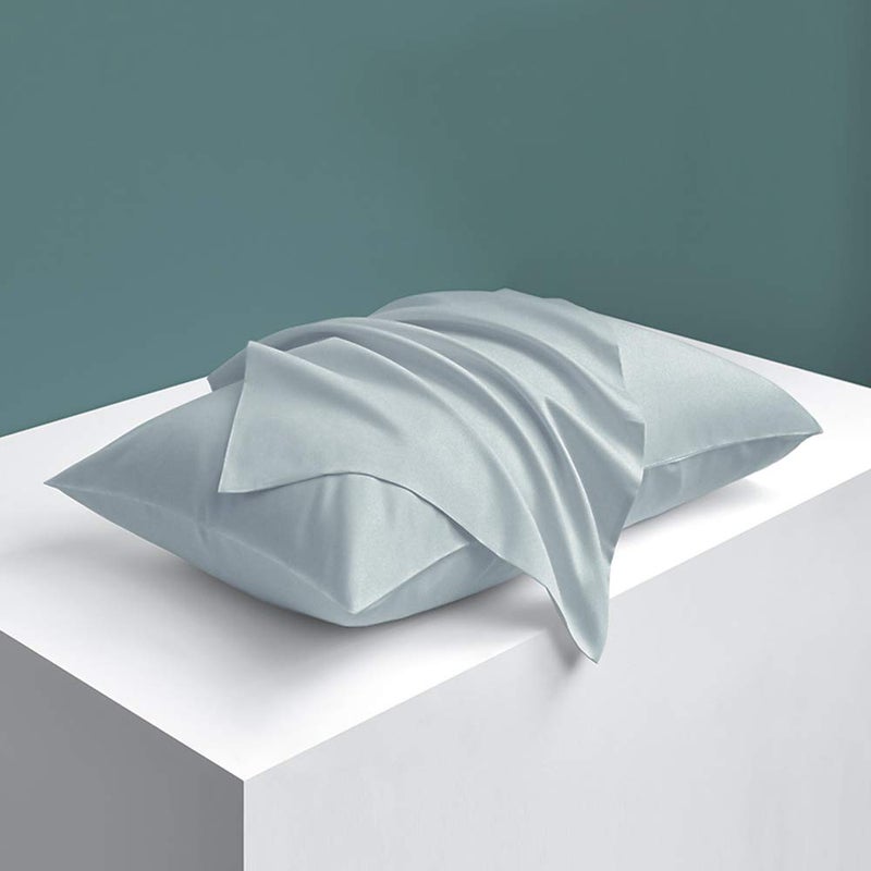 NTBAY Zippered Satin Pillow Cases for Hair and Skin, Luxury King Hidden Zipper Pillowcases Set of 2, 20x36 Inches, Grey - Image 4