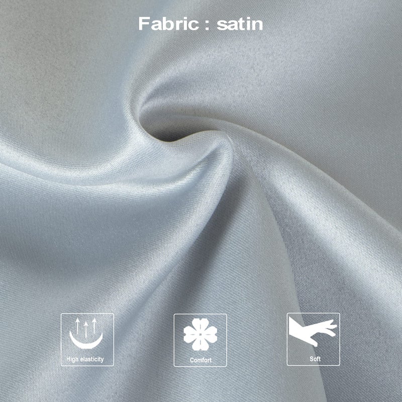 NTBAY Zippered Satin Pillow Cases for Hair and Skin, Luxury King Hidden Zipper Pillowcases Set of 2, 20x36 Inches, Grey - Image 2