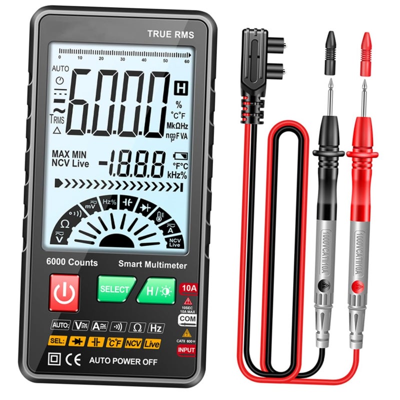 Digital Multimeter AC DC Voltage Tester with Temperature Frequency Resistance Non Contact Voltage Detection - Image 2