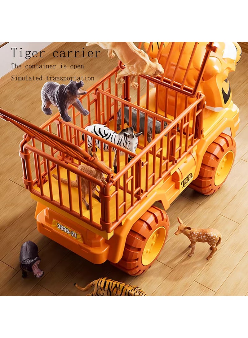 Tiger Truck Toys for Kids with Animal Toys Playset,Tiger Toy Trucks for Boys,Large Tiger Carrier Truck,Animal Transport Vehicle - Image 3