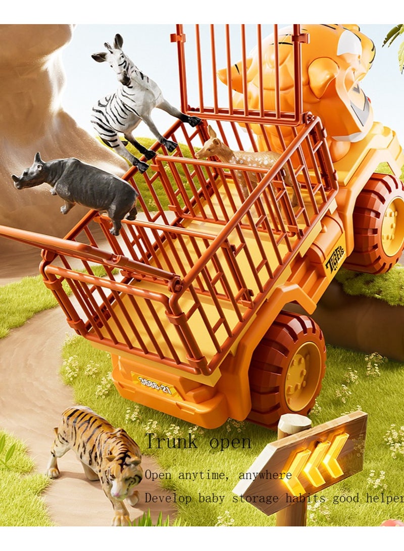 Tiger Truck Toys for Kids with Animal Toys Playset,Tiger Toy Trucks for Boys,Large Tiger Carrier Truck,Animal Transport Vehicle - Image 5