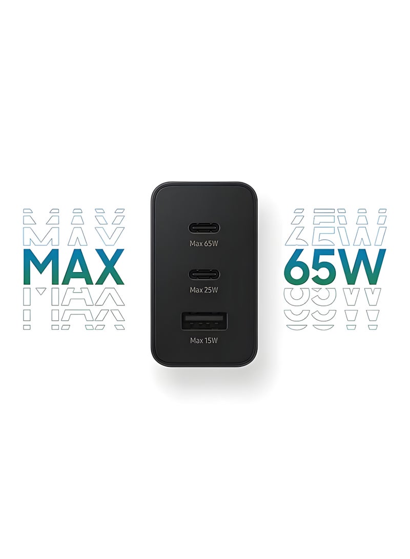 micro speed 65W Super Fast Smart USB-C Fast Charger with 3 Ports & USB-C to USB-C Cable – Compact GaN Adapter for Phones, Laptops & Tablets - Image 5