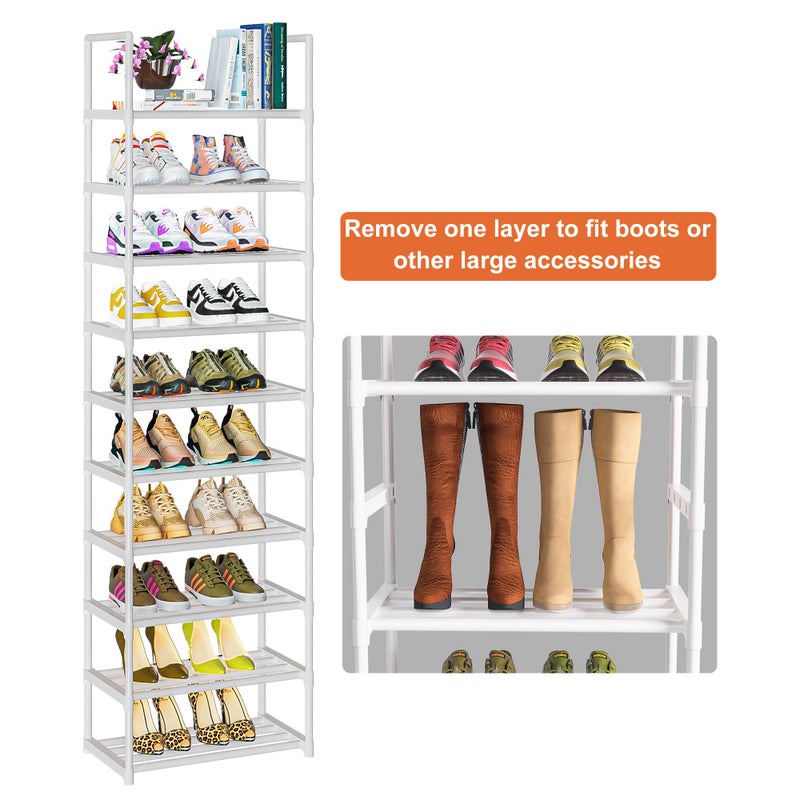 OYREL Shoe Rack Tall, Sturdy Metal Shoe Rack Organizer,Narrow Shoe Racks for Closets,Shoe Stand Shelf - Image 5