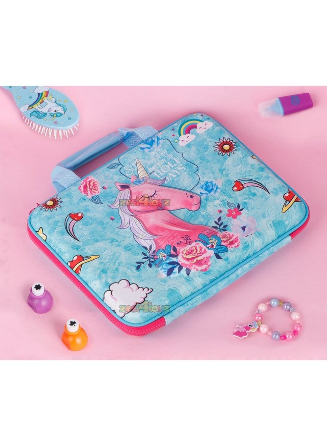 Zest 4 Toyz Zest 4 Toyz Ethylene Vinyl Acetate (Eva) Pencil Case For Boys 3D Embossed Design Large Capacity Stationary Organizer With Compartments Pen & Pencil Pouch Bag Case For School Supplies (Pink)  - Image 5