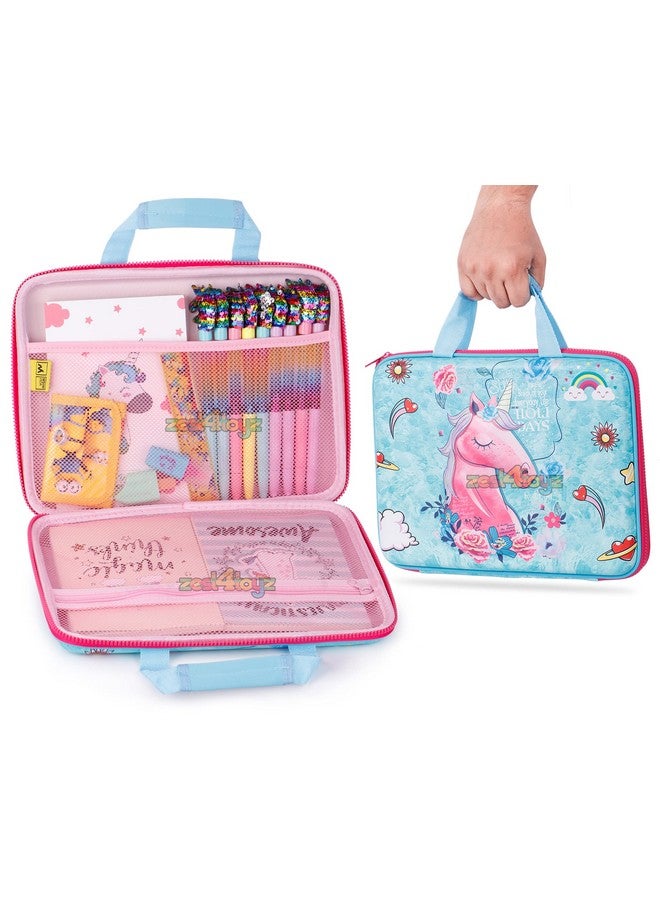 Zest 4 Toyz Zest 4 Toyz Ethylene Vinyl Acetate (Eva) Pencil Case For Boys 3D Embossed Design Large Capacity Stationary Organizer With Compartments Pen & Pencil Pouch Bag Case For School Supplies (Pink)  - Image 1
