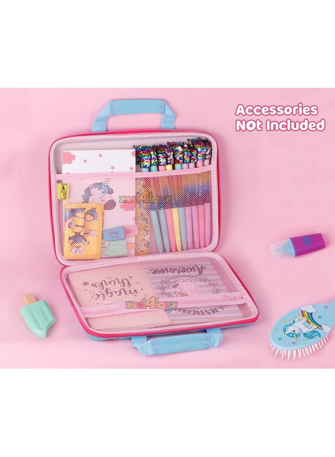 Zest 4 Toyz Zest 4 Toyz Ethylene Vinyl Acetate (Eva) Pencil Case For Boys 3D Embossed Design Large Capacity Stationary Organizer With Compartments Pen & Pencil Pouch Bag Case For School Supplies (Pink)  - Image 2