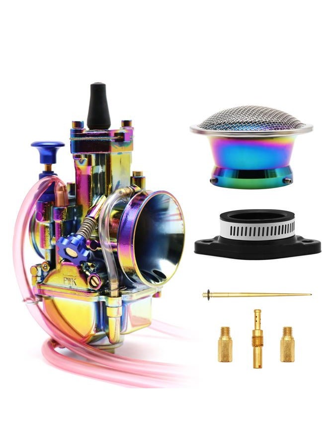 YWLUWEI Colorful PWK 34mm Carburetor Carb Kit With Air Filter And Intake Manifold Universal Fit For 125cc to 250cc 2T 4T Engine Motorcycle Scooters Dirt Bike Motocross ATV Quad Off Road - Image 2
