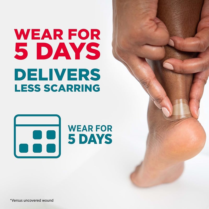 1 Band-Aid Brand Hydro Seal لاصقات طبية لفقاعات الكعب، وسادة فقاعات مقاومة للماء وضمادة هيدروكولويد جل، معقمة وطويلة الأمد، 6 قطع - Image 3