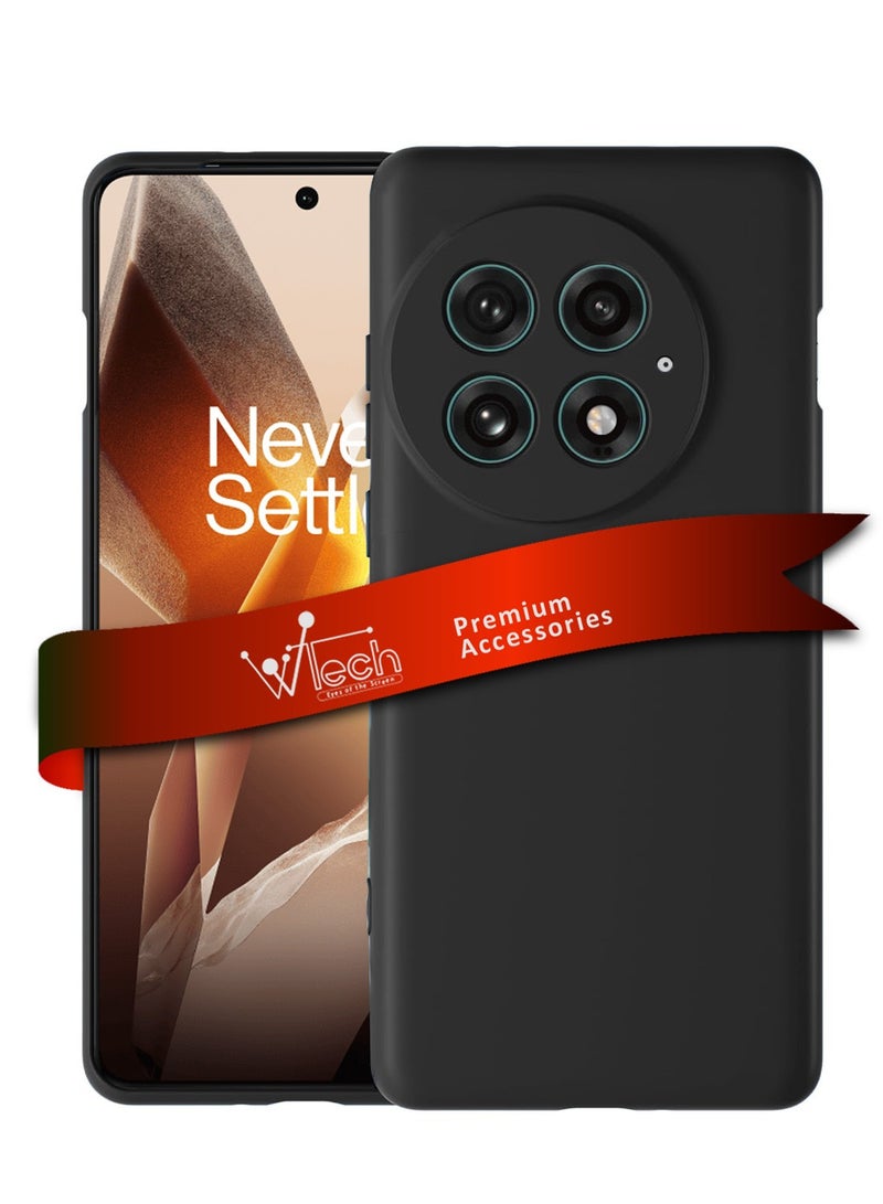 دبليو تيك غطاء جراب سيليكون سائل ناعم بريميوم ون بلس 13 5 جي 2024 - أسود - Image 1