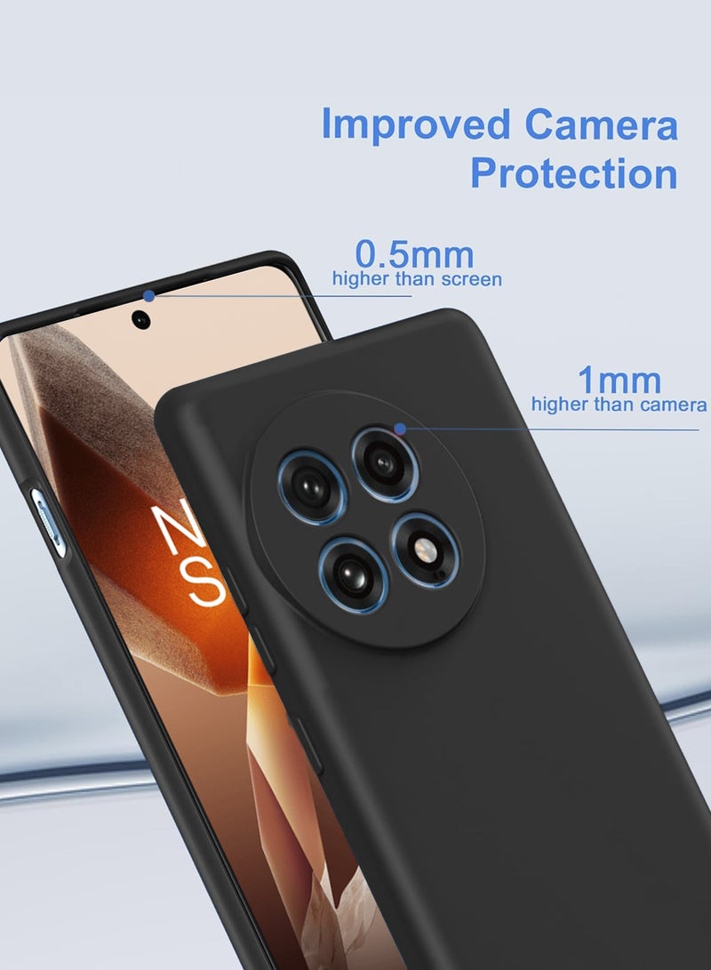 دبليو تيك غطاء جراب سيليكون سائل ناعم بريميوم ون بلس 13 5 جي 2024 - أسود - Image 2