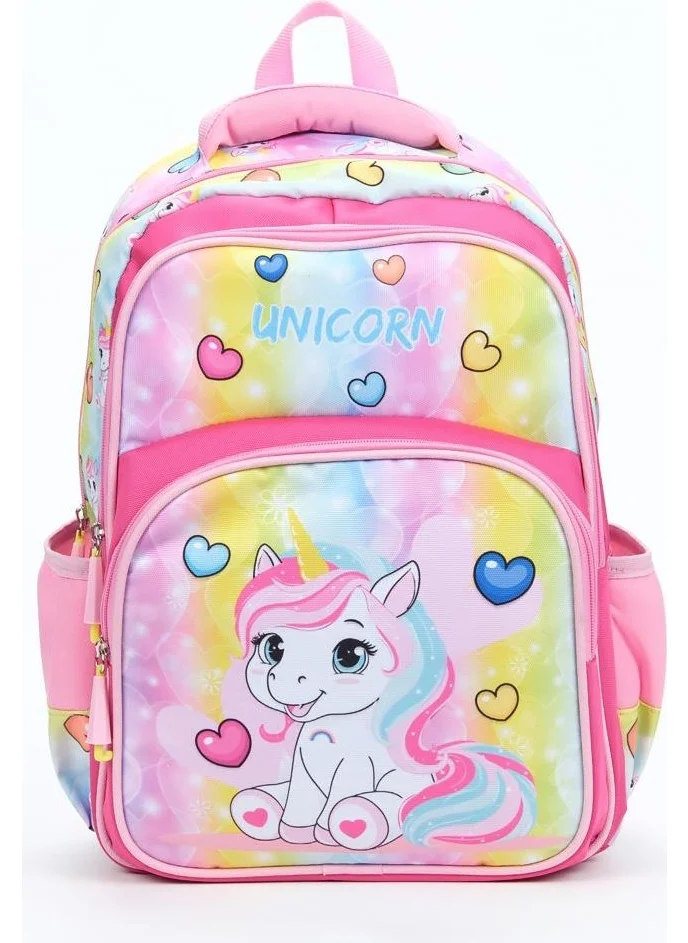Masho Trend Soft Unicorn School Bag + Lunch Box + Pencil Case + Girls Backpack Sling Bag