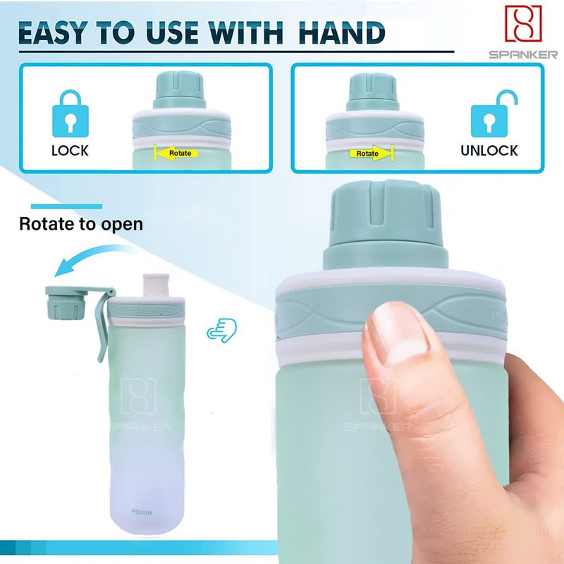Spanker Eayso Leakproof Water Bottle with Shaker Ball 650 ML BPA Free Fitness Bottle Green SSTP - Image 3