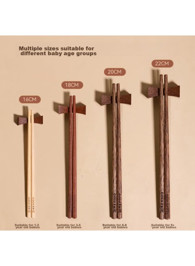 Corn Children's Chopsticks, Household Unvarnished Unwaxed Wooden Short Chopsticks For Kids, Kindergarten-specific Baby Learning Chopsticks - Image 5