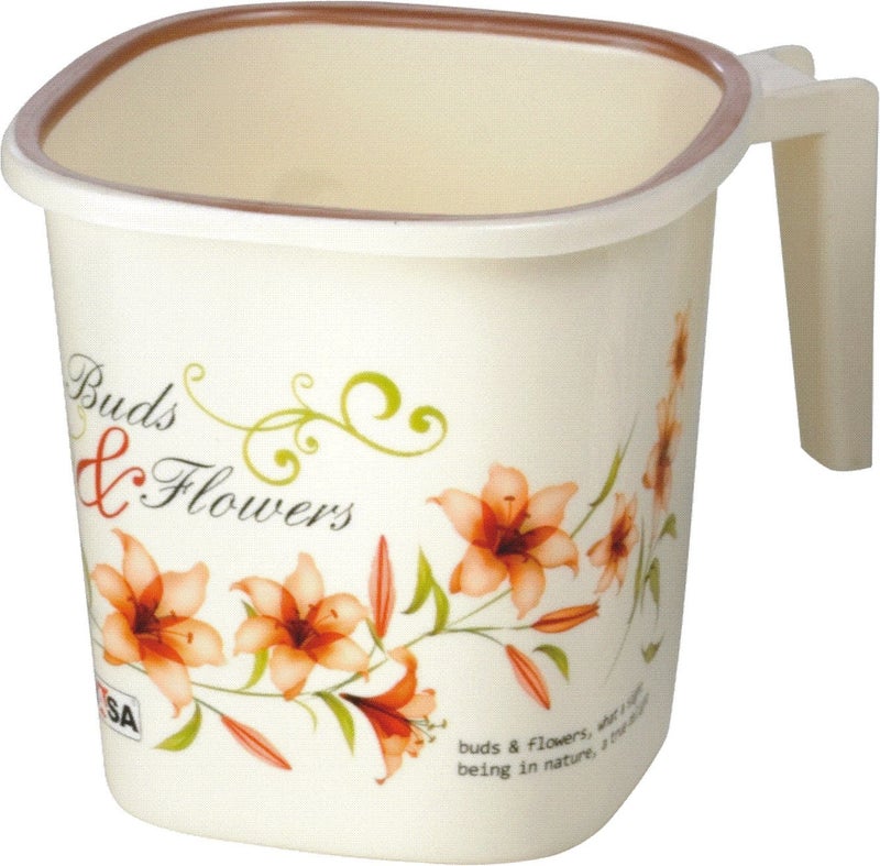 Square Ring DLX Mug | 1.5 Liter | Mug for Bathroom | Unbreakable Material | Brown