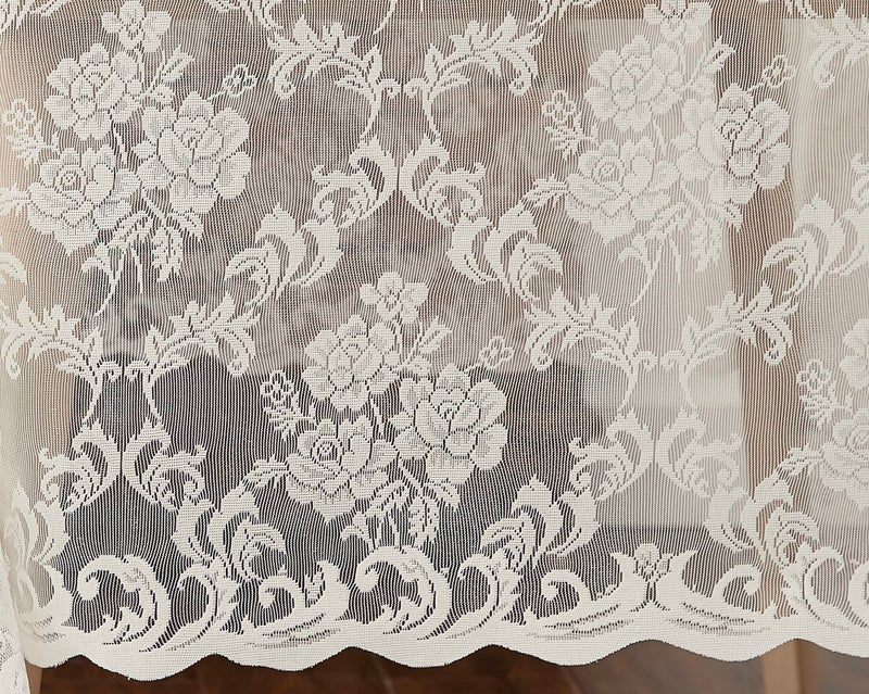 LinenZone Small Ivory Round Tablecloth for Rustic Vintage Decor. Sheer Lace Table Cloth Works Great As Wedding Tablecloth or Thanksgiving Table Cover. (Mia 36 Round, Ivory) - Image 4