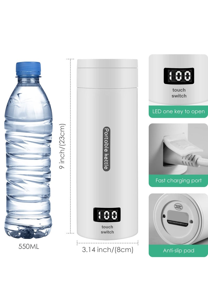 SYOSI Portable Small Electric Kettle,380ML Mini Travel Tea Kettle,Water Boiler with 4 Variable Presets,304 Stainless Steel with Auto Shut-off&Insulation Protection,BPA-Free - Image 5