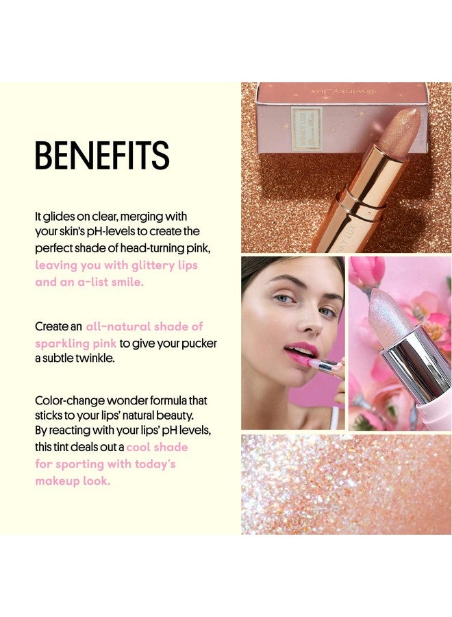 Winky Lux Glimmer Balm Ph Lip Balm Color Changing Lipstick And Tinted Lip Balm Vegan & Cruelty Free Lip Balm Hydrate & Plump Pink Shimmer Lipstick Rosé - Image 3