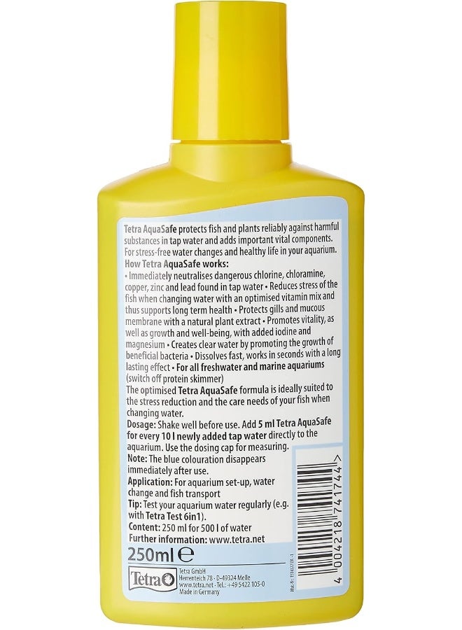 Tetra Tetra AquaSafe to Turn Tap Water into Safe and Healthy Water for Fish and Plants, 250 ml Yellow  - Image 2