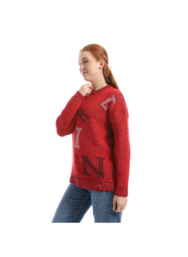 سيزار بلوفر حريمي صوف مزود بنقش حروف انجليزية - Image 2