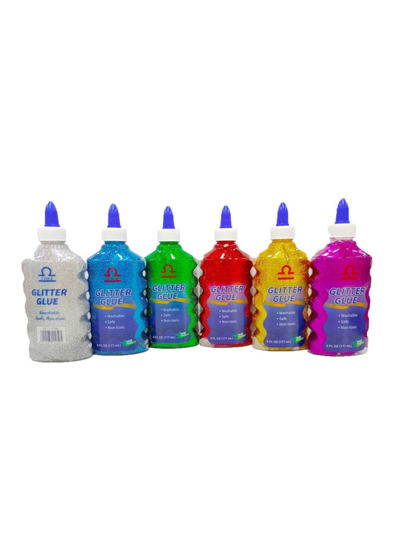 Libra Glitter Glue Bottle 177ML Red Color - Image 1