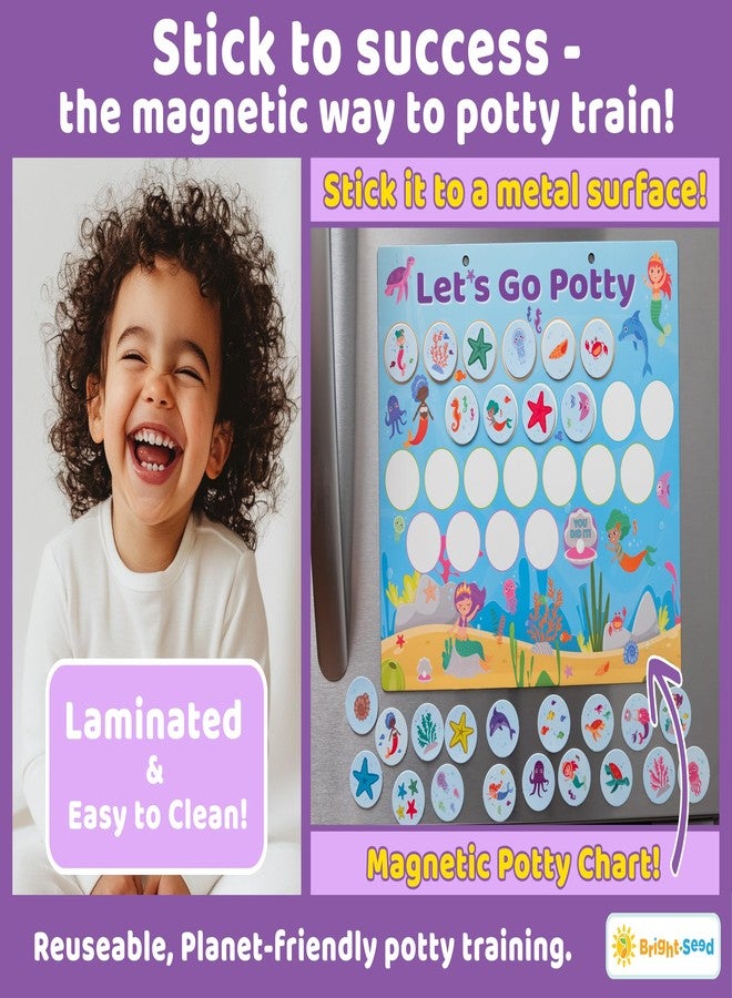 Bright Seed Magnetic Mermaids Potty Chart, Potty Training Chart for Toddler Girls, Sticker Chart for Kids, Potty Training Sticker Chart for Toddlers, Potty Sticker Chart, Potty Training Chart Girls - Image 5