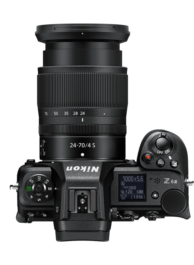 نيكون كاميرا نيكون Z6 III بدون مرآة مع عدسة 24-70 مم f/4 S - Image 3