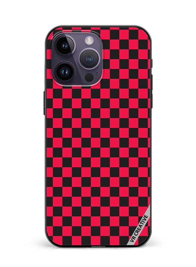 VR CREATIVE Protective Case Cover For Apple iPhone 16 Pro Checkerboard Vector Seamless Pattern Design Multicolour - Image 1