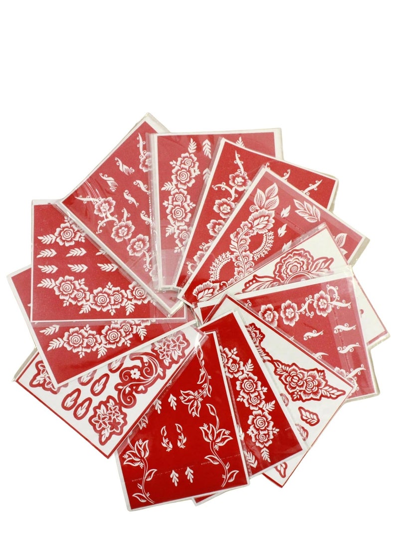 أمينا معجون حناء أمينة الفوري، مخروط أنبوبي | مع مجموعة مجانية من 3 ملصقات/استنسلات كاملة لليدين | بدون مواد كيميائية | يدوم طويلاً | عبوة من 12 قطعة × 35 جرامًا لكل قطعة | لون أسود - Image 4