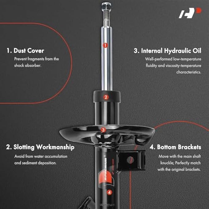 A-Premium Shock Absorber Replacement For Nissan Sentra 20072012 20L 25L Front Left And Right A Set Of 2 - Image 4