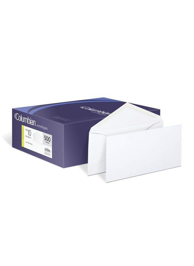 Columbian - 10 Envelopes Gummed Seal Executive Business 41/8 X 91/2 Inches White 500 Per Box (Co125) - Image 1