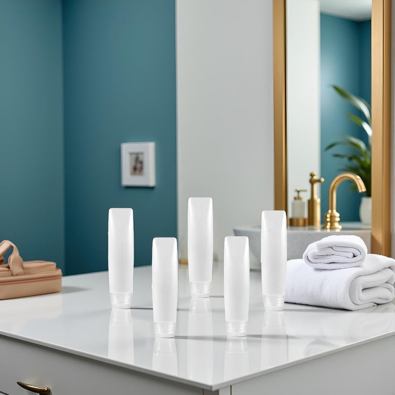 10Pcs White 1 oz Travel Bottles Empty Refillable Toothpaste Tubes Containers Small Mini Size Squeeze Dispensers, Refillable Containers Pump Dispensers Refillable Cosmetic(10 * 2.7cm) - Image 2