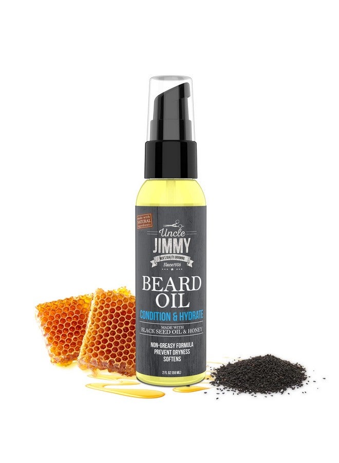 uncle jimmy Beard Oil Restores Moisture Softens And Reduces Beard Itch For Facial Hair Of All Lengths Made With Black Seed Oil & Honey 2Oz (T108) - Image 2