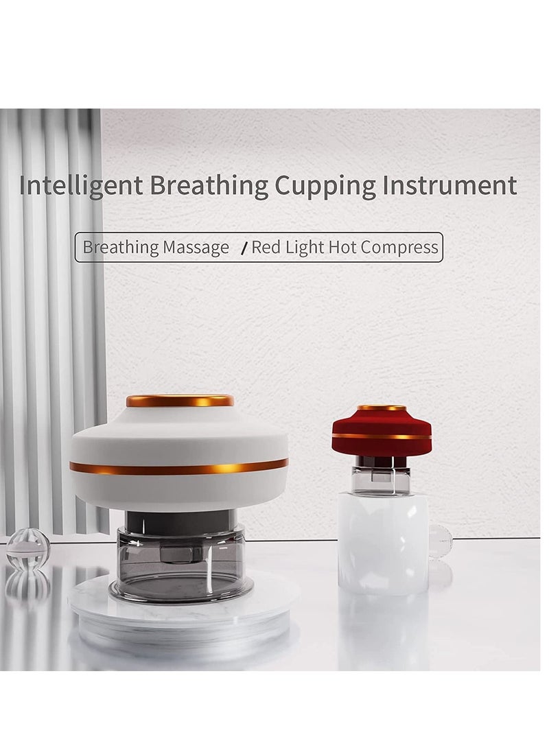 SYOSI Cupping Set Two Cups, Intelligent Breathing Massage Instrument Upgraded Electric Gua Sha for Body Pain Relief Physical Therapy Vacuum Cellulite  - Image 4